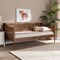 Baxton Studio Ogden Mid-Century Walnut Brown Finished Wood and Synthetic Rattan Twin Size Daybed 194-11517-ZORO - alternate 1